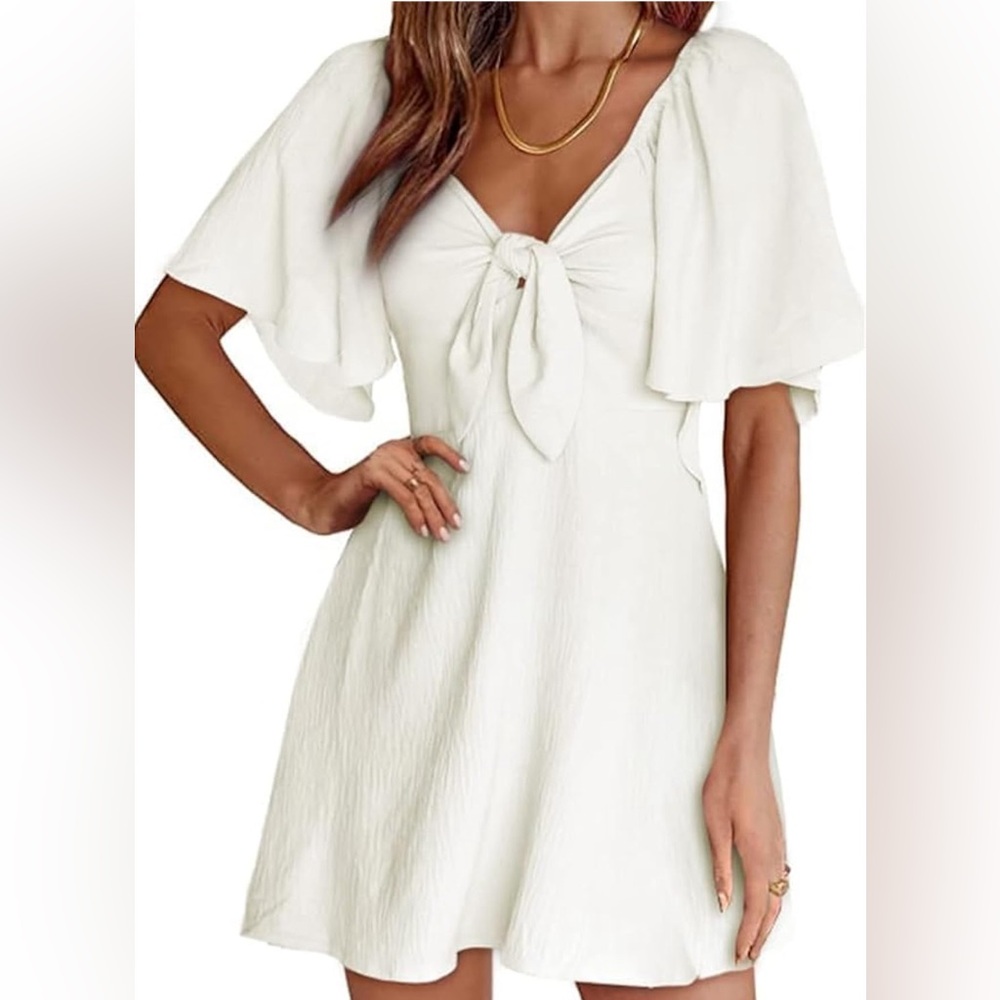Dokotoo Womens V Neck Elegant Mini Dress